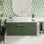 Nuie Arno Wall Hung 1-Drawer Vanity Unit with Sparkling White Worktop 800mm Wide - Satin Green