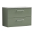 Nuie Arno Wall Hung 2-Drawer Vanity Unit with Bellato Grey Worktop 800mm Wide - Satin Green