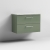 Nuie Arno Wall Hung 2-Drawer Vanity Unit with Bellato Grey Worktop 800mm Wide - Satin Green