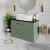 Nuie Arno Wall Hung 2-Drawer Vanity Unit with Sparkling Black Worktop 800mm Wide - Satin Green