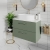 Nuie Arno Wall Hung 2-Drawer Vanity Unit with Sparkling White Worktop 800mm Wide - Satin Green