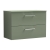Nuie Arno Wall Hung 2-Drawer Vanity Unit with Worktop 800mm Wide - Satin Green