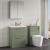 Nuie Arno Floor Standing 2-Drawer Vanity Unit with Basin-1 600mm Wide - Satin Green
