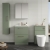 Nuie Arno Floor Standing 2-Drawer Vanity Unit with Basin-2 600mm Wide - Satin Green