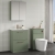 Nuie Arno Floor Standing 2-Drawer Vanity Unit with Basin-2 600mm Wide - Satin Green