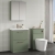 Nuie Arno Floor Standing 2-Drawer Vanity Unit with Basin-3 600mm Wide - Satin Green