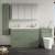 Nuie Arno Floor Standing 4-Drawer Vanity Unit with Double Ceramic Basin 1200mm Wide - Satin Green | Thumbnail Image