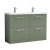 Nuie Arno Floor Standing 4-Drawer Vanity Unit with Double Ceramic Basin 1200mm Wide - Satin Green | Thumbnail Image