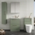 Nuie Arno Floor Standing 2-Drawer Vanity Unit with Basin-4 600mm Wide - Satin Green