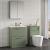 Nuie Arno Floor Standing 2-Drawer Vanity Unit with Basin-4 600mm Wide - Satin Green