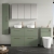 Nuie Arno Floor Standing 4-Drawer Vanity Unit with Worktop 1200mm Wide - Satin Green | Thumbnail Image