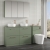 Nuie Arno Floor Standing 4-Drawer Vanity Unit with Worktop 1200mm Wide - Satin Green | Thumbnail Image
