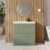 Nuie Arno Floor Standing 2-Drawer Vanity Unit with Basin-1 800mm Wide - Satin Green