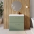 Nuie Arno Floor Standing 2-Drawer Vanity Unit with Basin-3 800mm Wide - Satin Green