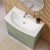 Nuie Arno Floor Standing 2-Drawer Vanity Unit with Basin-4 800mm Wide - Satin Green