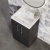 Nuie Arno Compact Floor Standing 2-Door Vanity Unit with Polymarble Basin 500mm Wide - Charcoal Black Woodgrain | Thumbnail Image