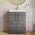 Nuie Arno Compact Floor Standing 2-Door Vanity Unit with Ceramic Basin 600mm Wide - Anthracite Woodgrain