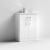 Nuie Arno Compact Floor Standing 2-Door Vanity Unit with Ceramic Basin 600mm Wide - Gloss White