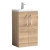 Nuie Arno Compact Floor Standing 2-Door Vanity Unit with Ceramic Basin 500mm Wide - Bleached Oak | Thumbnail Image