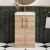 Nuie Arno Compact Floor Standing 2-Door Vanity Unit with Ceramic Basin 500mm Wide - Bleached Oak | Thumbnail Image