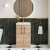 Nuie Arno Compact Floor Standing 2-Door Vanity Unit with Ceramic Basin 500mm Wide - Bleached Oak | Thumbnail Image