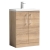 Nuie Arno Compact Floor Standing 2-Door Vanity Unit with Polymarble Basin 600mm Wide - Bleached Oak | Thumbnail Image