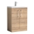 Nuie Arno Compact Floor Standing 2-Door Vanity Unit with Ceramic Basin 600mm Wide - Bleached Oak