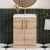 Nuie Arno Compact Floor Standing 2-Door Vanity Unit with Ceramic Basin 600mm Wide - Bleached Oak