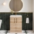 Nuie Arno Compact Floor Standing 2-Door Vanity Unit with Ceramic Basin 600mm Wide - Bleached Oak