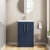 Nuie Arno Compact Floor Standing 2-Door Vanity Unit with Polymarble Basin 500mm Wide - Midnight Blue | Thumbnail Image