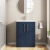 Nuie Arno Compact Floor Standing 2-Door Vanity Unit with Ceramic Basin 600mm Wide - Midnight Blue | Thumbnail Image