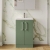 Nuie Arno Compact Floor Standing 2-Door Vanity Unit with Ceramic Basin 500mm Wide - Satin Green | Thumbnail Image