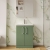 Nuie Arno Compact Floor Standing 2-Door Vanity Unit with Polymarble Basin 600mm Wide - Satin Green | Thumbnail Image