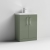 Nuie Arno Compact Floor Standing 2-Door Vanity Unit with Ceramic Basin 600mm Wide - Satin Green | Thumbnail Image