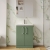Nuie Arno Compact Floor Standing 2-Door Vanity Unit with Ceramic Basin 600mm Wide - Satin Green | Thumbnail Image