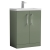Nuie Arno Compact Floor Standing 2-Door Vanity Unit with Ceramic Basin 600mm Wide - Satin Green | Thumbnail Image