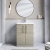 Nuie Arno Compact Floor Standing 2-Door Vanity Unit with Ceramic Basin 600mm Wide - Solace Oak Woodgrain