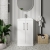Nuie Arno Compact Floor Standing 2-Door Vanity Unit with Ceramic Basin 500mm Wide - Gloss White