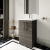 Nuie Arno Compact Floor Standing 2-Door Vanity Unit with Polymarble Basin 500mm Wide - Anthracite Woodgrain