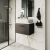Nuie Arno Wall Hung 1-Drawer Vanity Unit with Worktop 600mm Wide - Anthracite Woodgrain