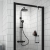 Nuie Arvan Round Thermostatic Bar Mixer Shower with Shower Kit and Fixed Head - Matt Black