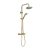 Nuie Arvan Round Thermostatic Bar Mixer Shower with Shower Kit and Fixed Head - Brushed Brass