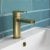 Nuie Arvan Mono Basin Mixer Tap with Push Button Waste - Brushed Brass