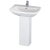 Nuie Asselby Medium Basin and Full Pedestal 600mm Wide - 1 Tap Hole