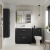 Nuie Athena Mirrored Cabinet (50/50) 800mm Wide - Charcoal Black Woodgrain | Thumbnail Image