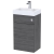 Nuie Athena Basin and WC Toilet Combination Unit 500mm Wide - Anthracite Woodgrain