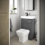 Nuie Athena Basin and WC Toilet Combination Unit 500mm Wide - Anthracite Woodgrain