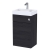 Nuie Athena Basin and WC Toilet Combination Unit 500mm Wide - Charcoal Black Woodgrain
