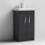 Nuie Athena Floor Standing 2-Door Vanity Unit with Basin-2 500mm Wide - Charcoal Black