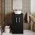 Nuie Athena Floor Standing 2-Door Vanity Unit and Worktop 500mm Wide - Charcoal Black
